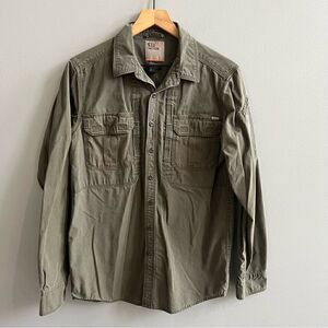 5.11 Tactical Stryke Button Military Shirt Mens Size Small Green Long Sleeves